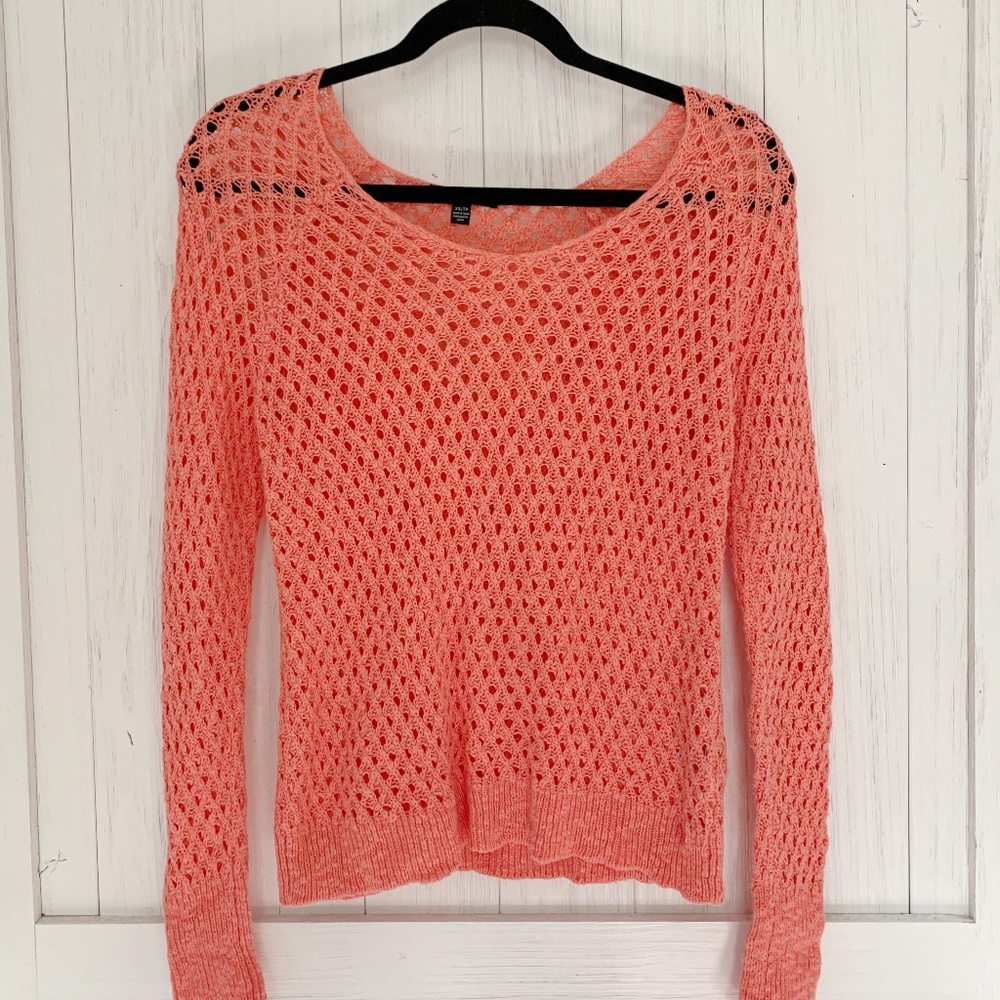American Eagle pink net sweater